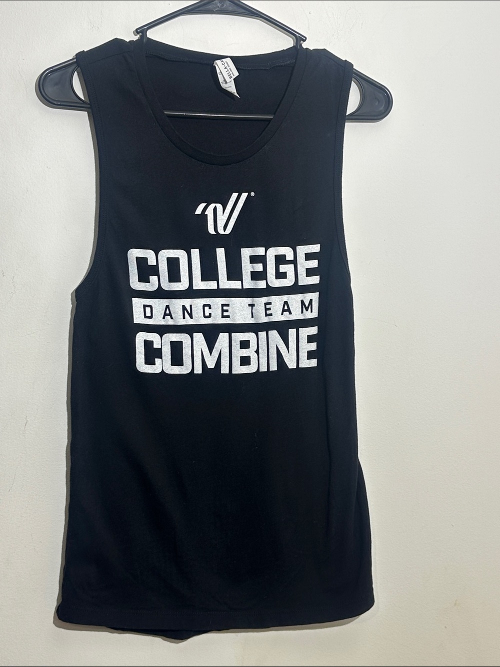 Bella Canvas Black Men's Swim Rash Guard Tank with White College Combine Print